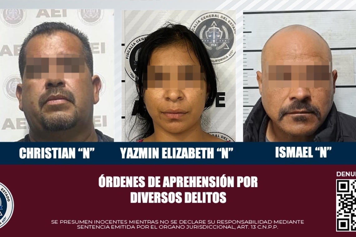 DETENIDOS DOS HOMBRES Y UNA MUJER CON ORDEN DE APREHENSIÓN POR DIVERSOS DELITOS