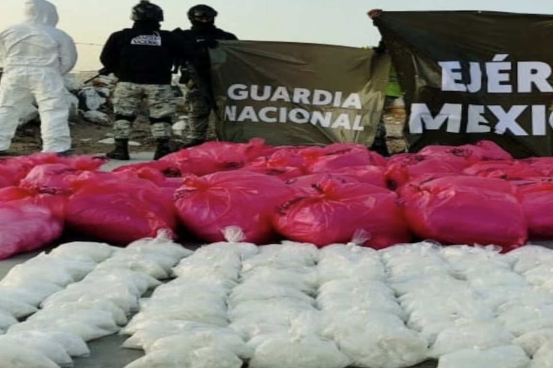 Retén militar de Baja California logra golpe millonario al narco; les decomisaron 1.5 toneladas de metanfetamina y cocaína
