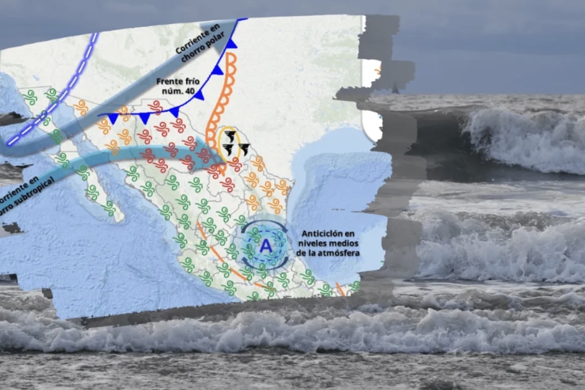 Frente frío 40 impacta al clima de Baja California; prevén vientos, tolvaneras y oleaje elevado