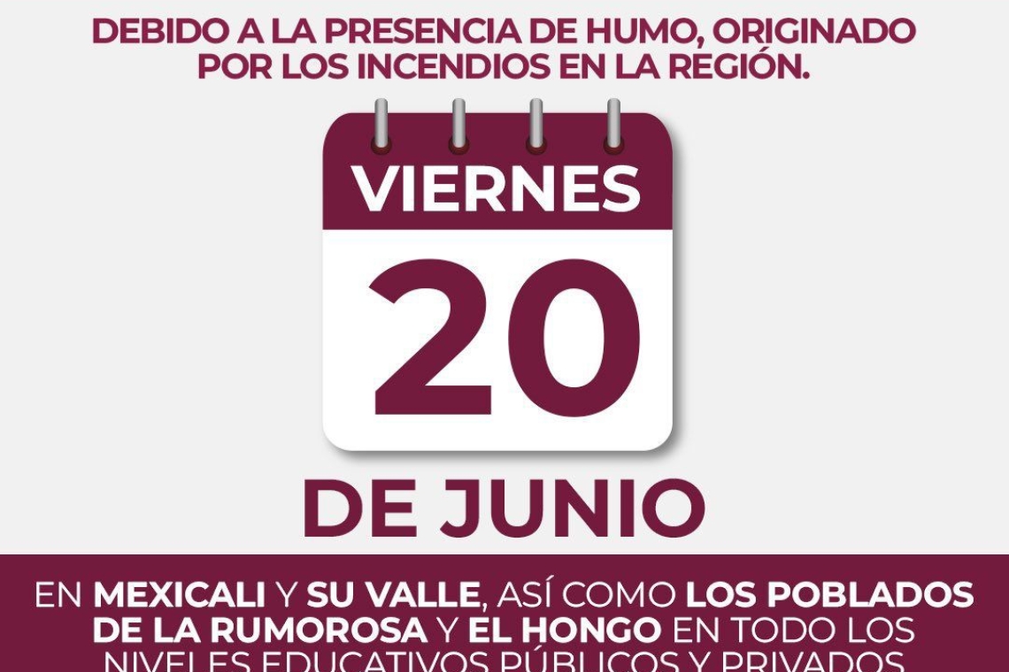 Suspenden clases en Tecate, La Rumorosa y Mexicali