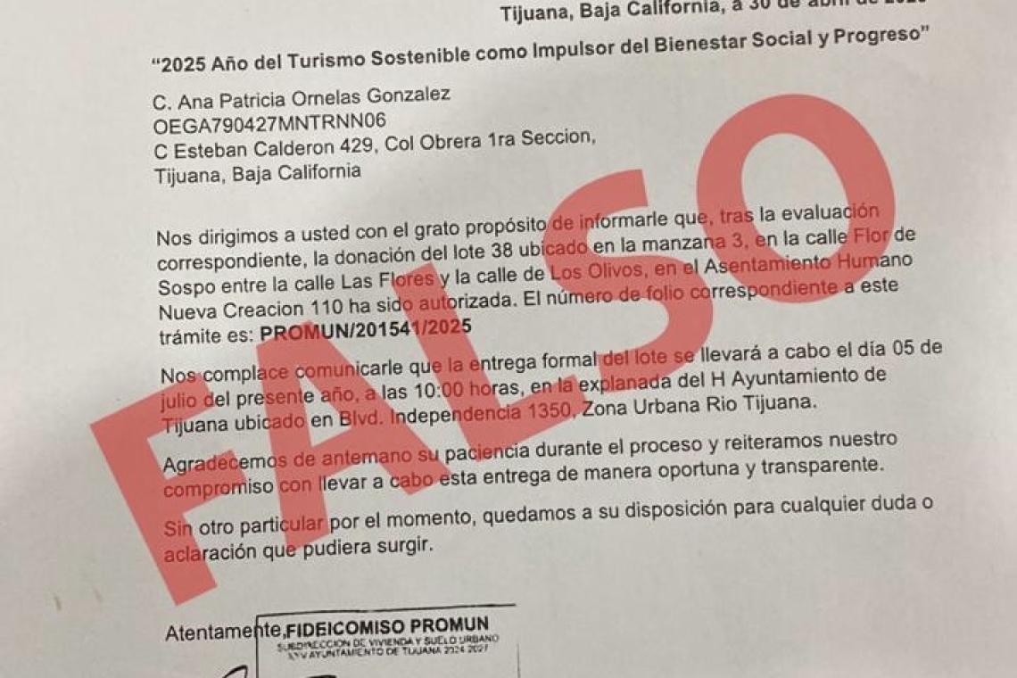 Estafadores, ofrecen terrenos del Ayuntamiento, cuidado