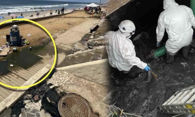 CESPT repara derrames de drenaje en Playas de Tijuana, constructora del malecón arrojó desechos y dañó una bomba