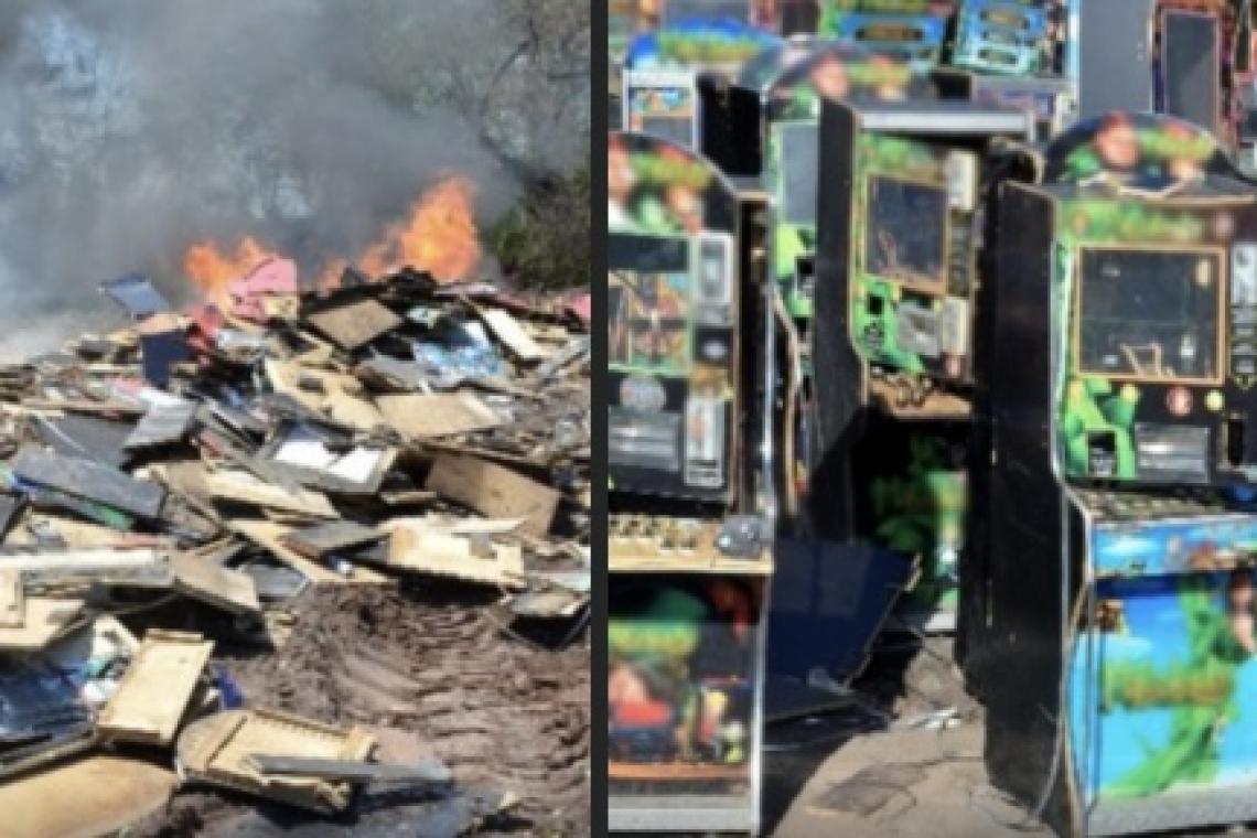 FGR DESTRUYE MÁS DE DOS TONELADAS DE NARCÓTICOS Y MÁQUINAS TRAGAMONEDAS
