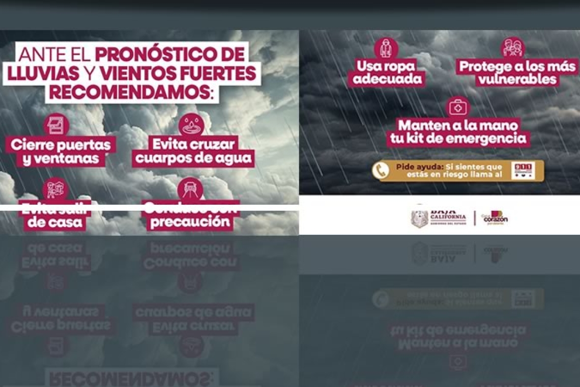 Crecen riesgos en Tijuana por vientos fuertes y suelo reblandecido: Protección Civil