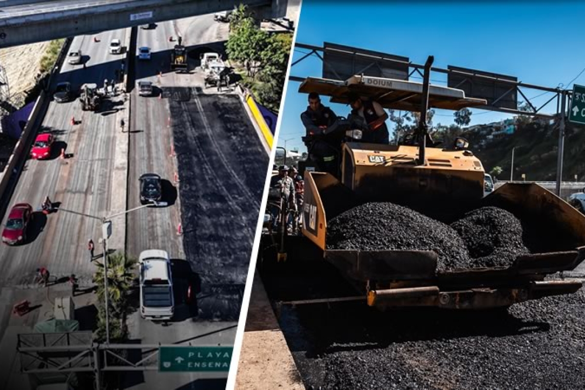 Realiza Gobierno Municipal de Tijuana trabajos de reencarpetado en el nodo independencia