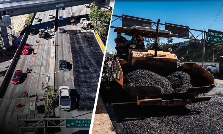 Realiza Gobierno Municipal de Tijuana trabajos de reencarpetado en el nodo independencia