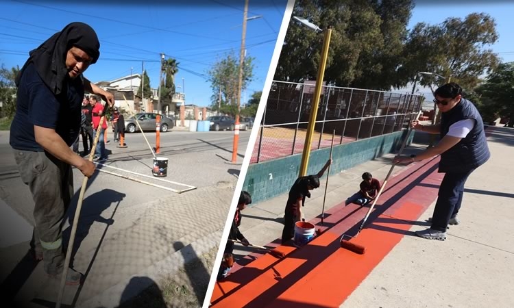 Favorece Gobierno Municipal a 7 mil 500 tijuanenses con trabajos de conservación de espacios públicos.