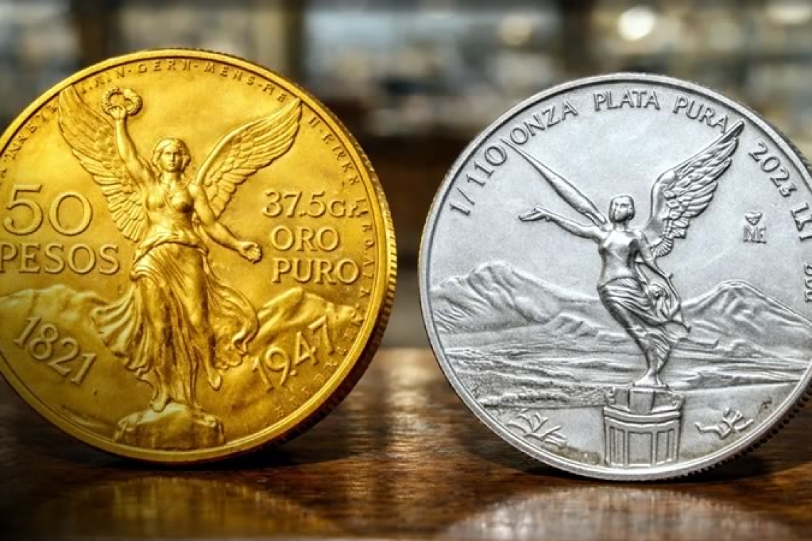 Precio de los centenarios de oro y las onzas de plata cae este 4 de marzo