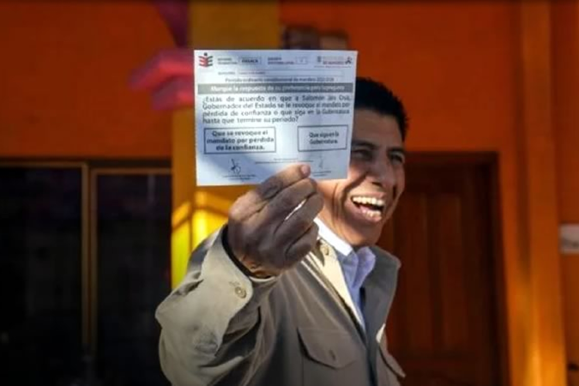 El PT impugna triunfo de Salomón Jara en consulta de revocación de mandato.