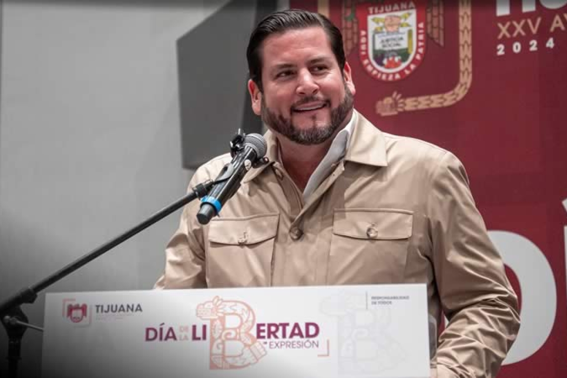 Conmemora presidente municipal de Tijuana Ismael Burgueño Ruiz el Día de la Libertad de Expresión